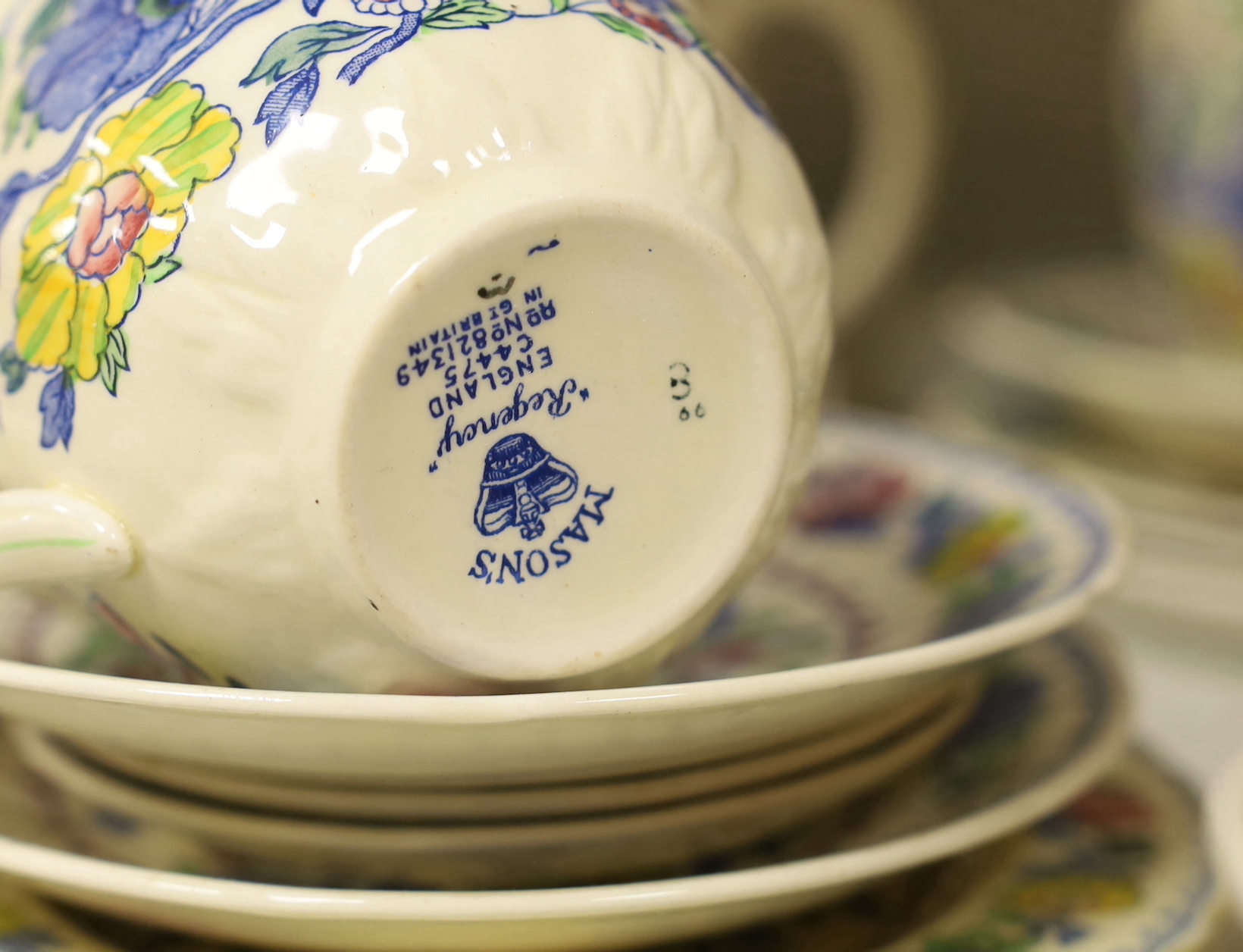 A Masons ‘Regency’ pattern part tea service, including teapot milk and cream jug